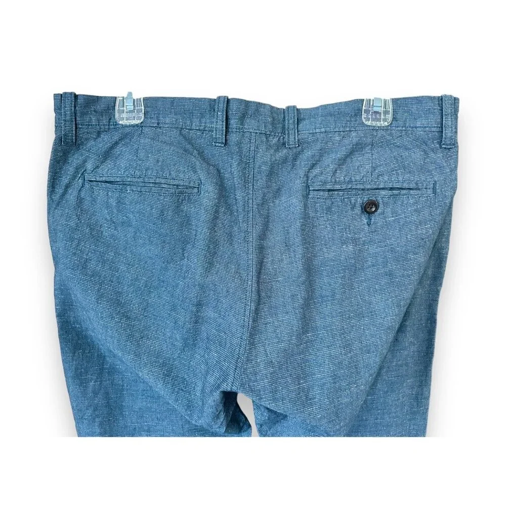 J. Crew 484 Blue Linen Blend Slim Pants cotton coastal preppy